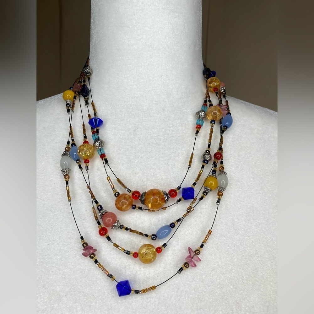 Chico’s Multi Strand Glass Bead Necklace